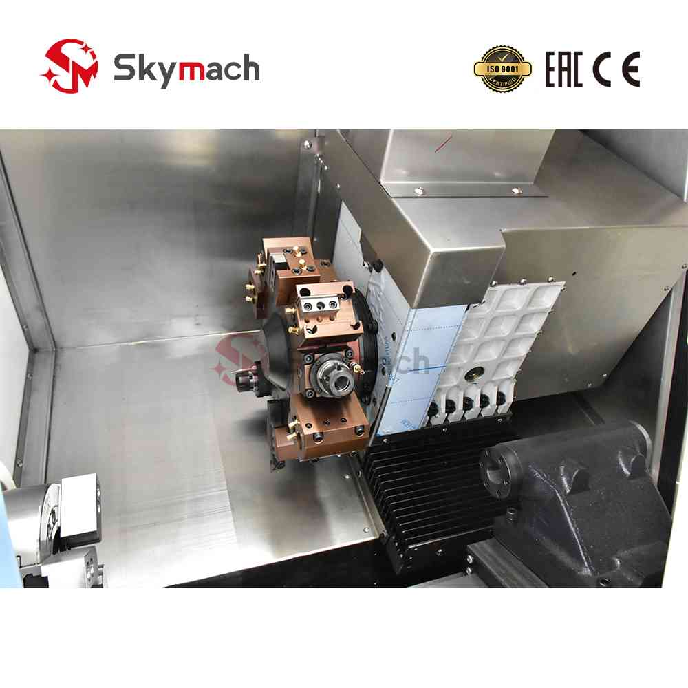 Customizable BR150LDY slant bed lathe with multiple CNC and configuration options.