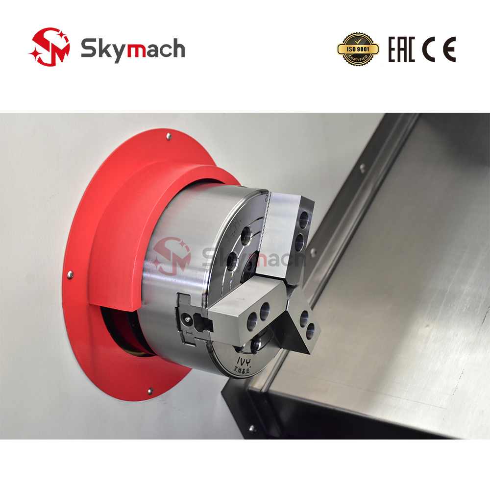 BR200L Slant Bed CNC Lathe with multi-functional machining capabilities. Offers optional CNC systems and colors, powered by a precision Taiwan spindle.