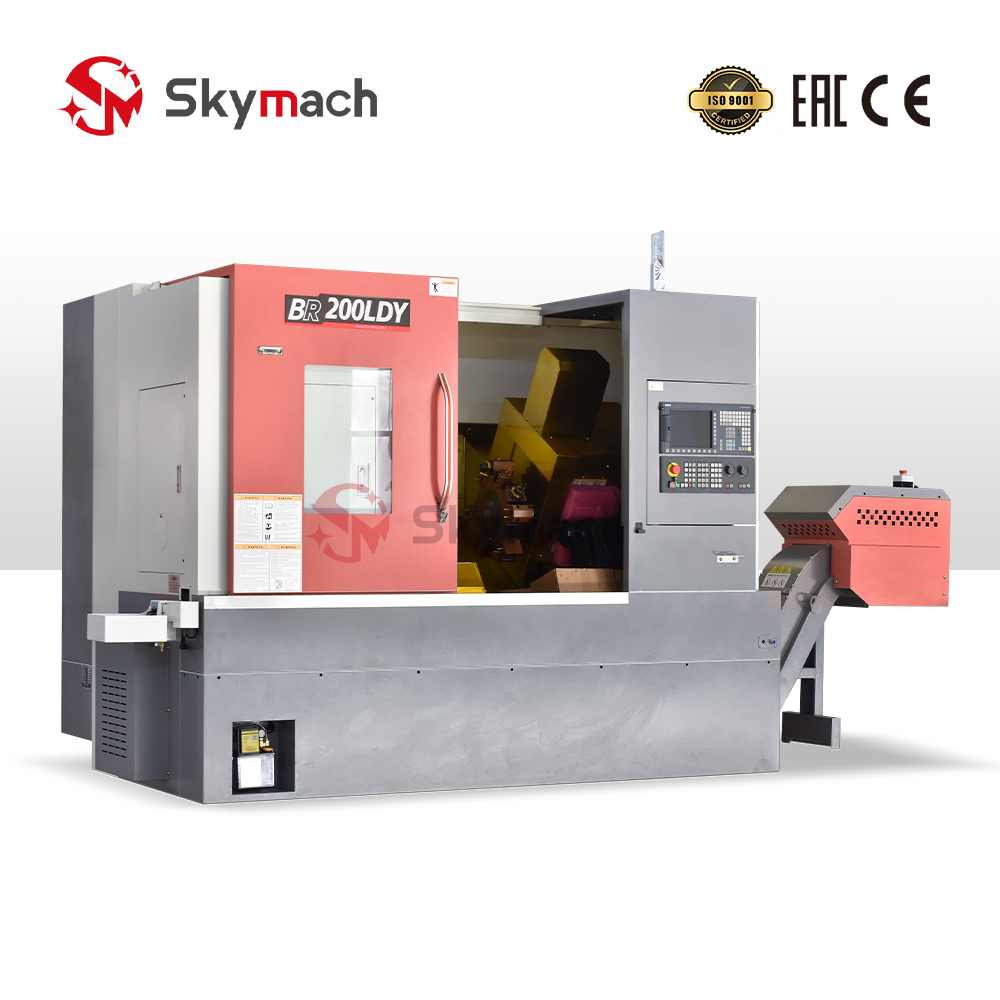 Versatile BR200LDY slant bed lathe for multi-industry complex part manufacturing.