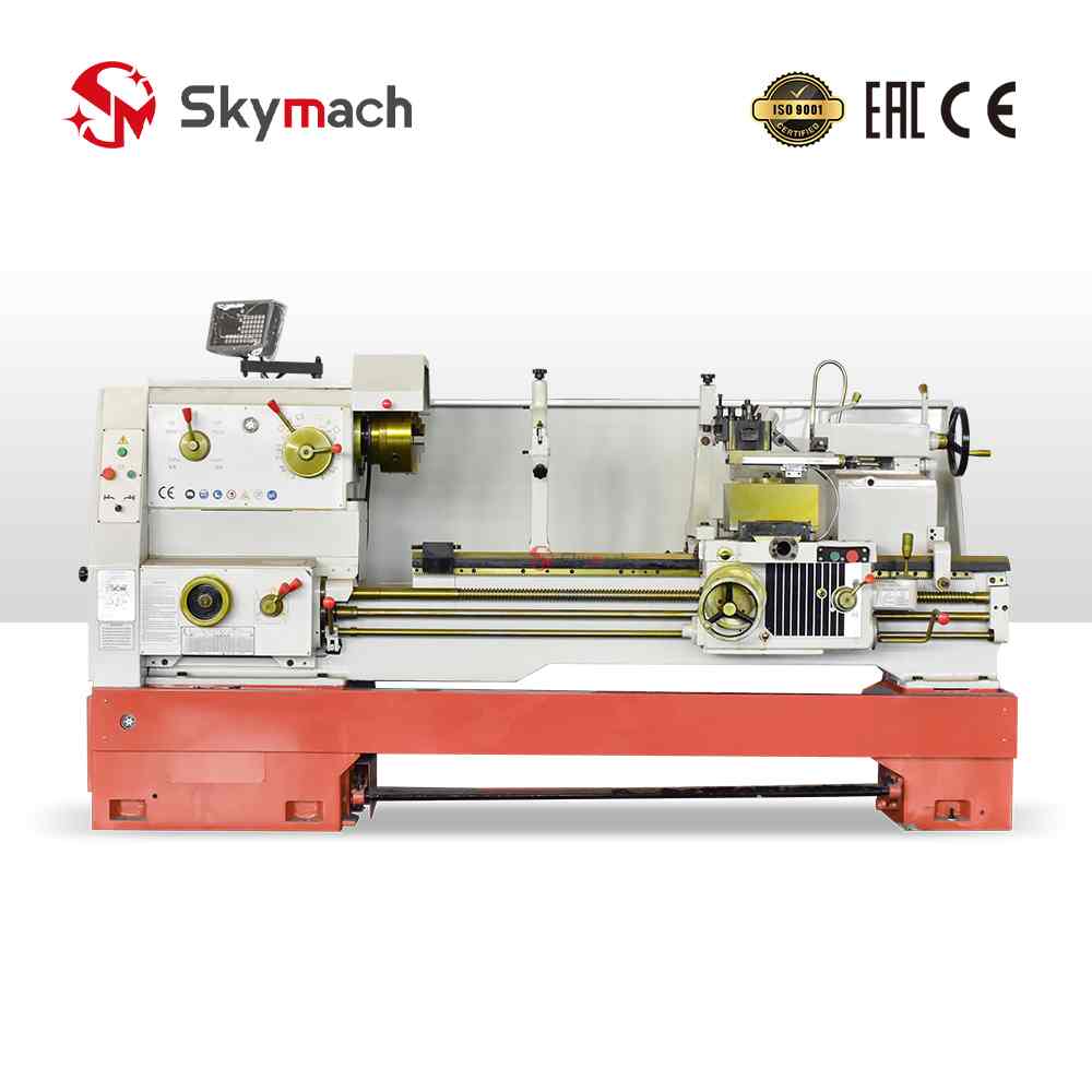 Heavy-duty CA6150-1000 lathe with gap bed for large diameter turning operations.