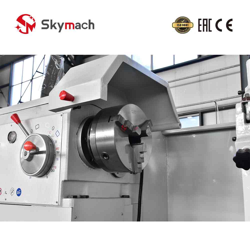 Heavy-duty CA6150-1000 lathe with gap bed for large diameter turning operations.