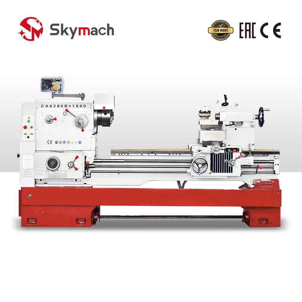 Space-efficient CA6280BX-1500 lathe with integrated design for small workshops.