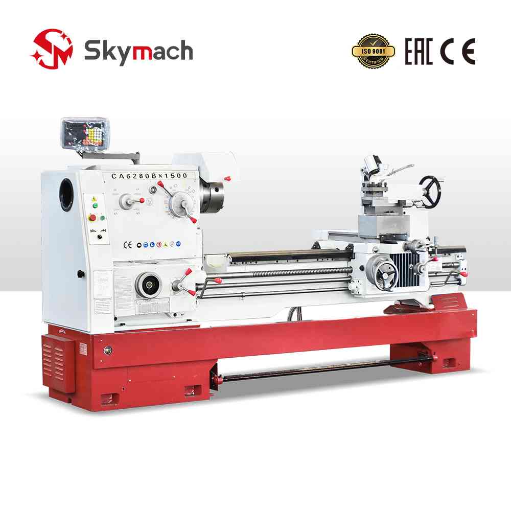 Space-efficient CA6280BX-1500 lathe with integrated design for small workshops.