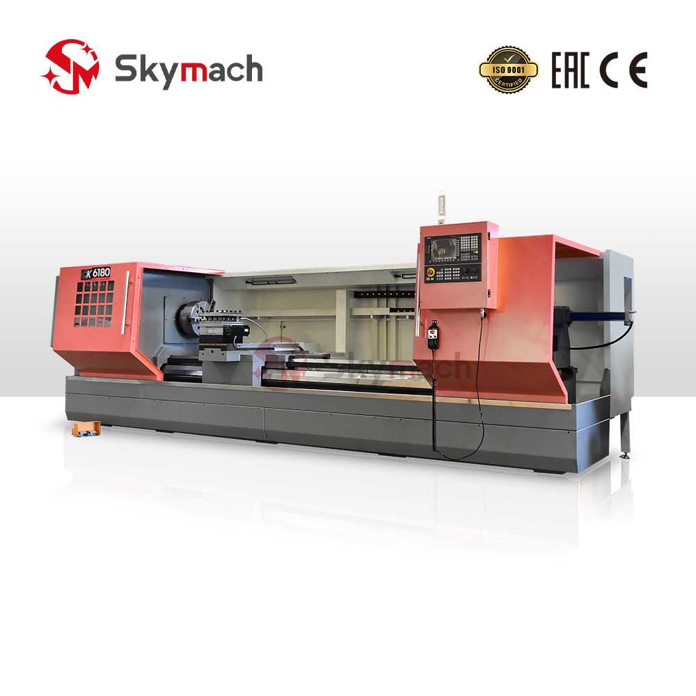 Heavy-Duty CK6180 CNC Lathe with powerful spindle and rigid bed structure. Designed for aggressive cutting on large steel and cast iron components.