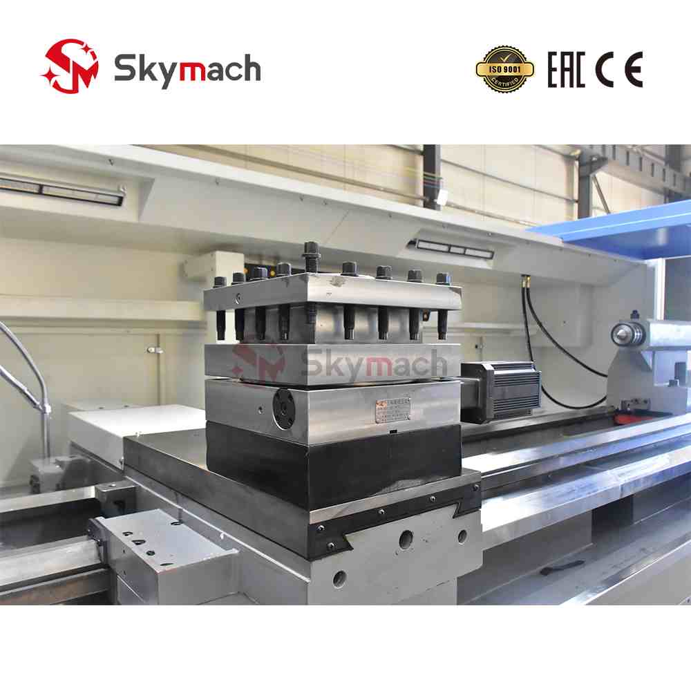 Heavy-Duty CK6180 CNC Lathe with powerful spindle and rigid bed structure. Designed for aggressive cutting on large steel and cast iron components.