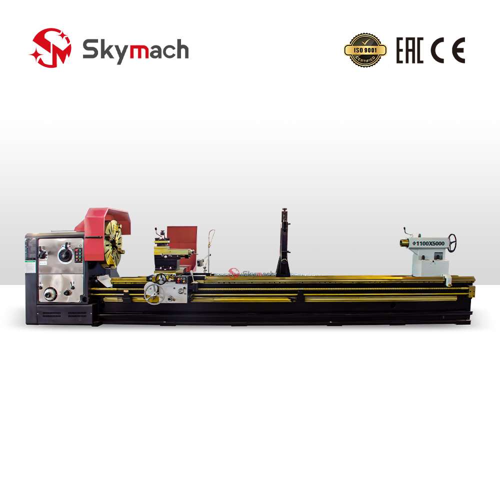 Modern CW61100-5000 lathe with improved features over previous models.