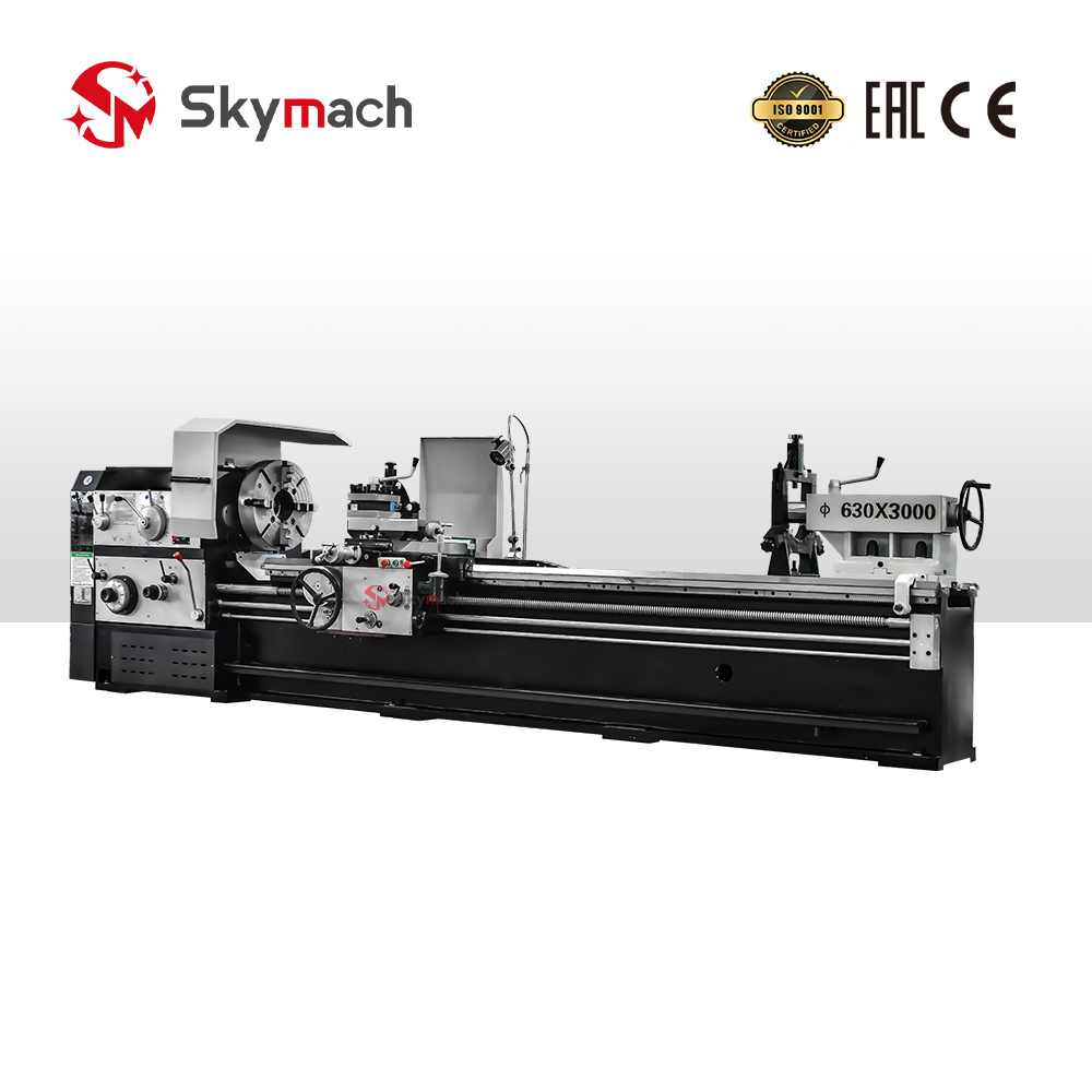 User-friendly CW6163-3000 lathe with clearly labeled controls for easy operation.