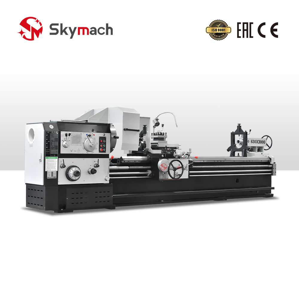 User-friendly CW6163-3000 lathe with clearly labeled controls for easy operation.