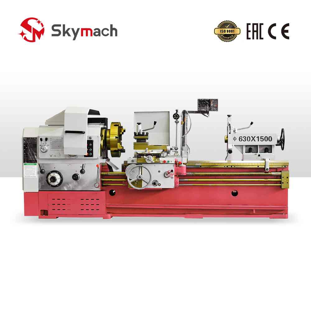 Professional-grade CW6263-1500 toolroom lathe with precision spindle bearings.