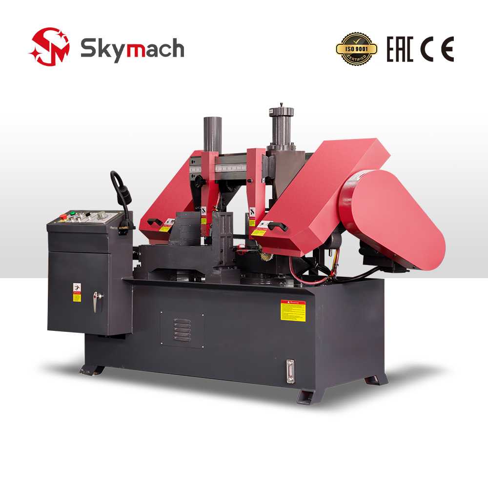 Technologically advanced GHZ4230 CNC bandsaw featuring metal bed structure and semi-automatic PLC control.