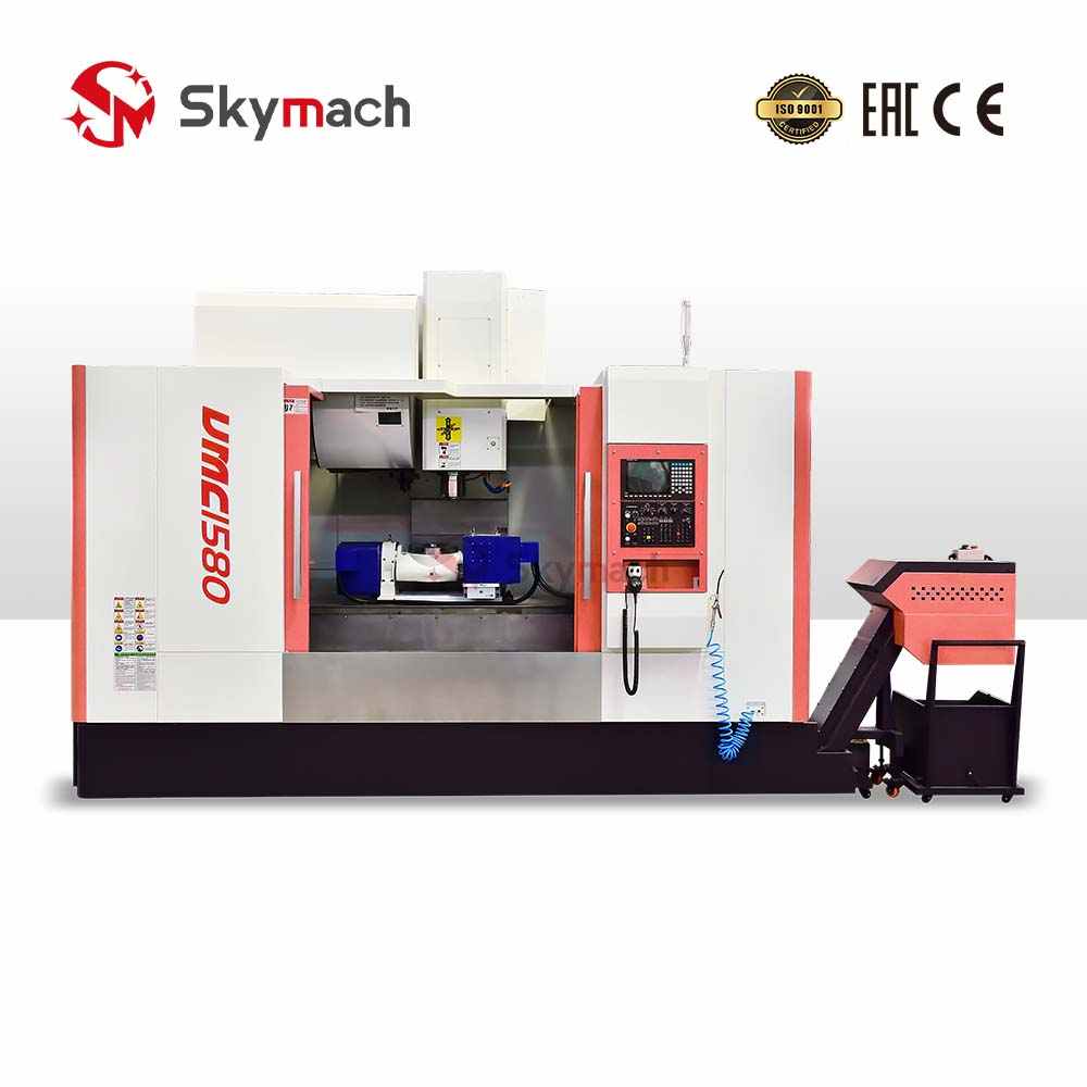Customizable red VMC1580 CNC mill with optional axes, controls, and machine color.