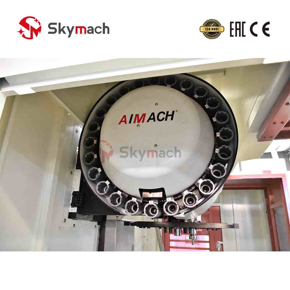 Red VMC650 vertical machining center with Taiwan spindle, for milling and drilling metals.