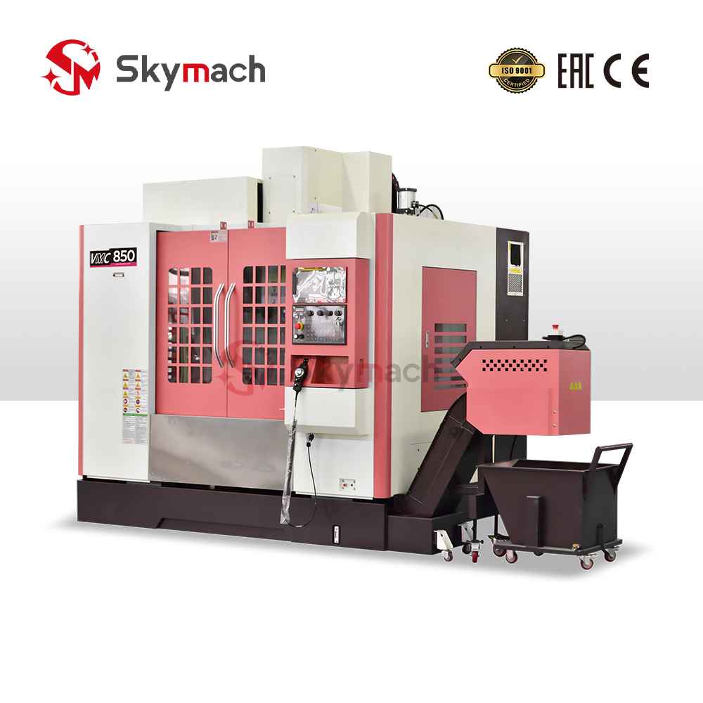 Skymach VMC850 CNC mill with optional Fanuc or Siemens control for precision metalworking.
