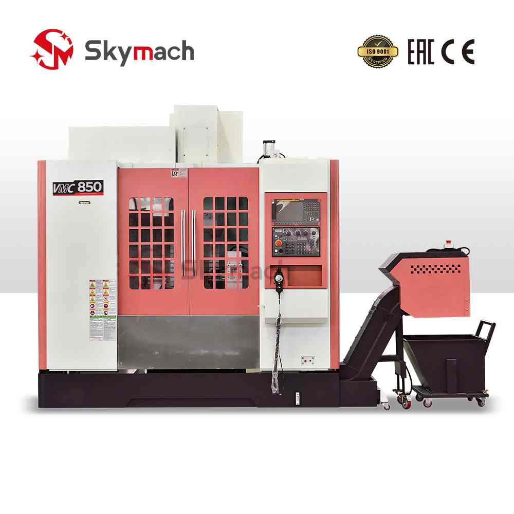 Skymach VMC850 CNC mill with optional Fanuc or Siemens control for precision metalworking.