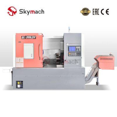 Versatile BR200LDY slant bed lathe for multi-industry complex part manufacturing.